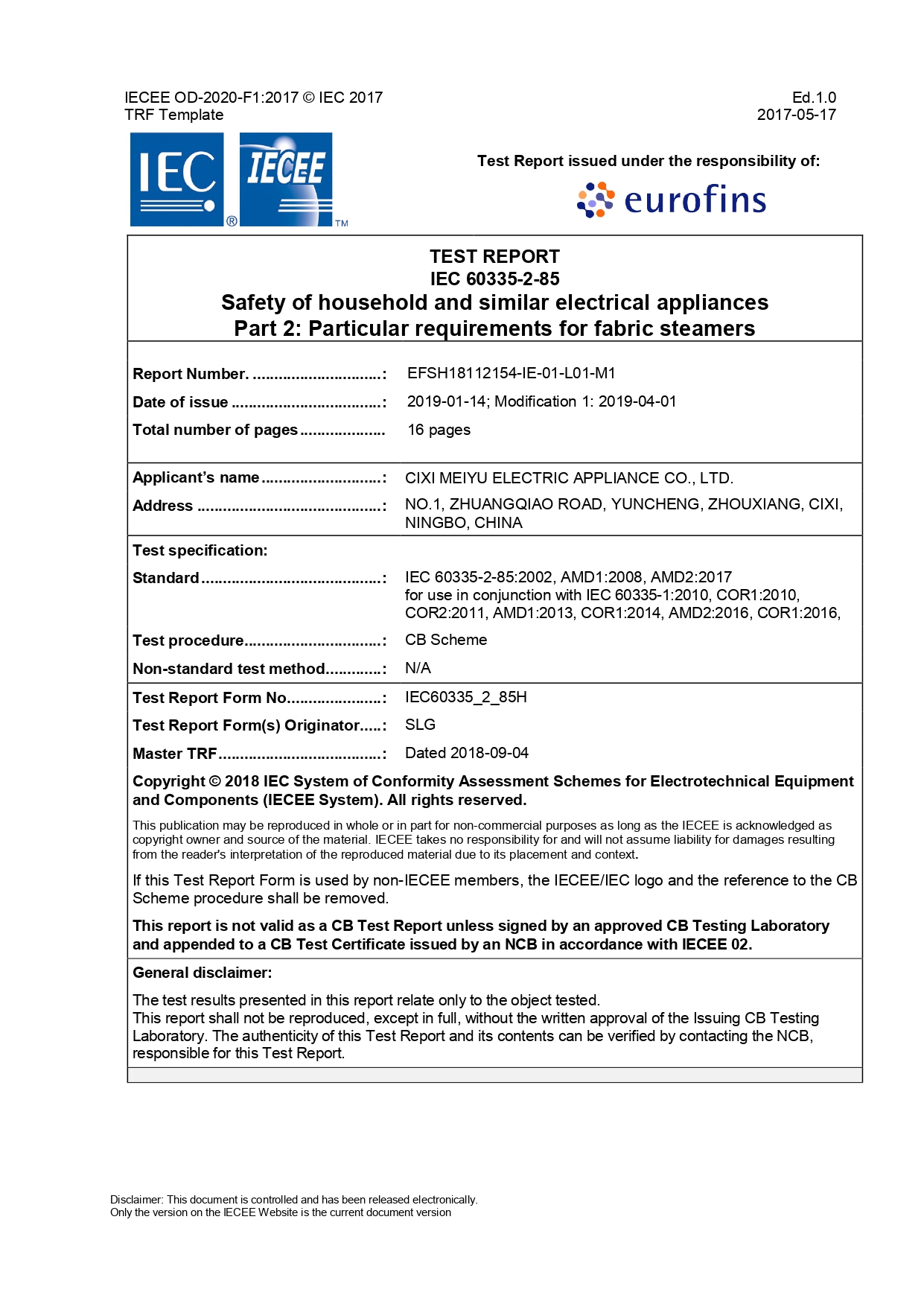 CB Supplerende Rapport